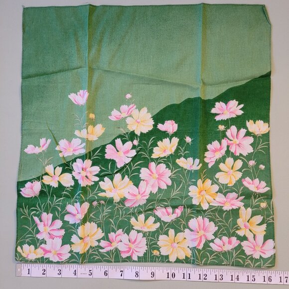 Bundle of 3 Vintage Pocket Square  Floral Purple Iris Cosmos Baroque - Picture 3 of 3